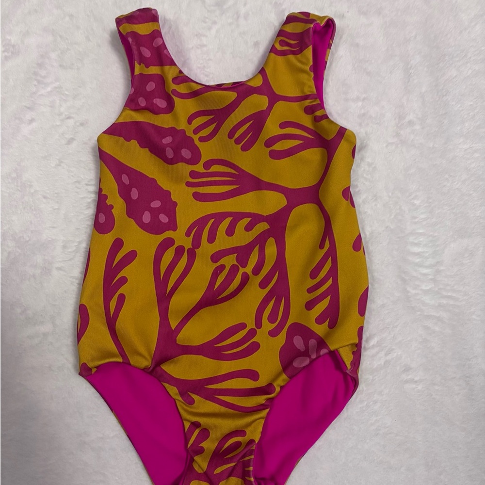 Pink and Gold Patterned Swimsuit